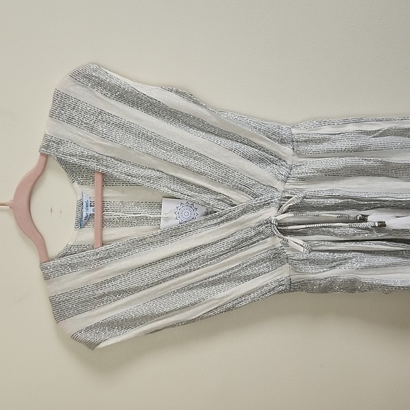 Blue Island subtle metallic rayon double slit swim cover up, women's XS - Picture 2 of 10